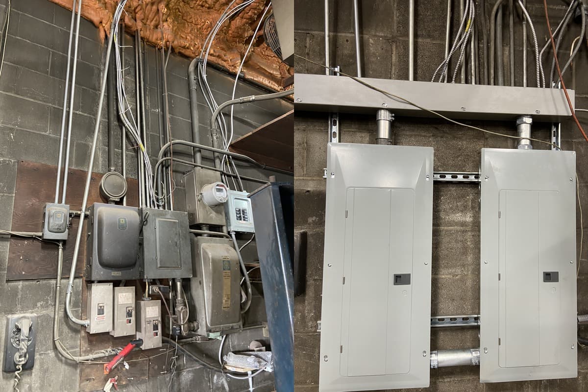 Electrical panel upgrade from crowded service to a clean, right-sized installation